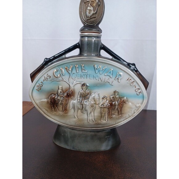 1961 Beam Decanter Civil War Centennial Empty Lee Jackson Longstreet + - Picture 6 of 10